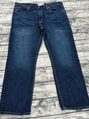 Ariat M2 3D Rancher Boot Jean Bixby Mens 38x30 Dark Blue Relaxed Boot Cut